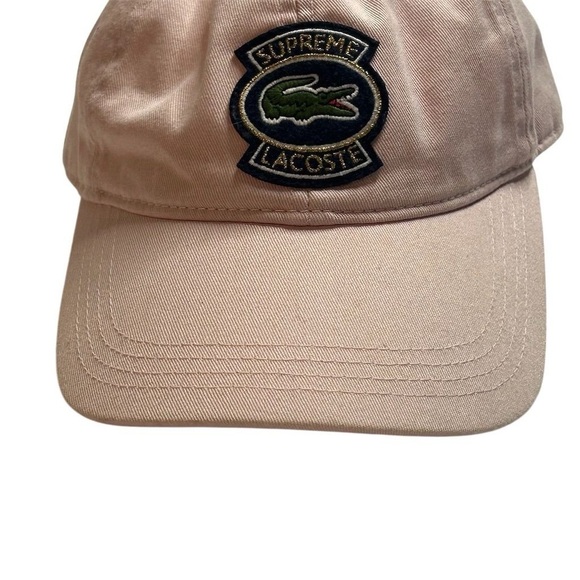 Supreme x Lacoste Pink 6-Panel Cap Unisex Adjustable Strapback Hat - Picture 4 of 12